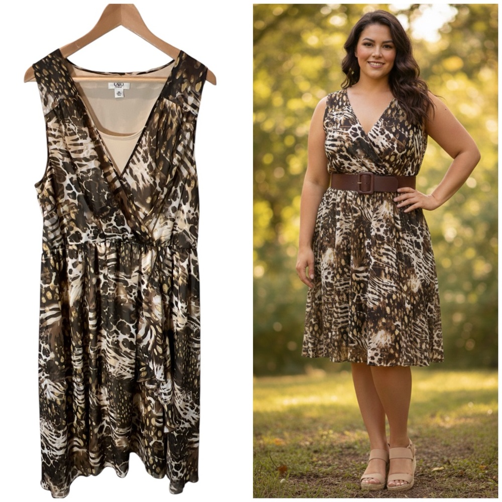 Cato Beige Sleeveless Dress